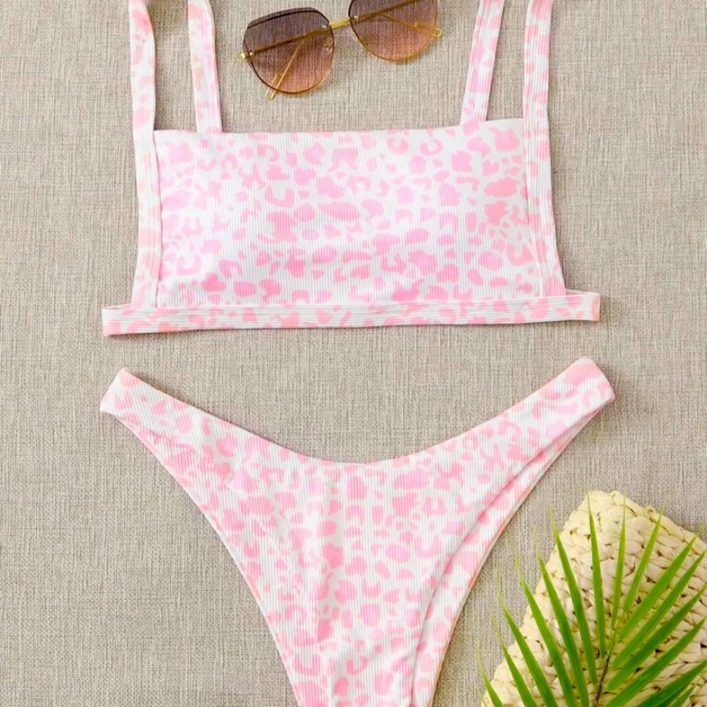 SHEIN pink leopard print bikini